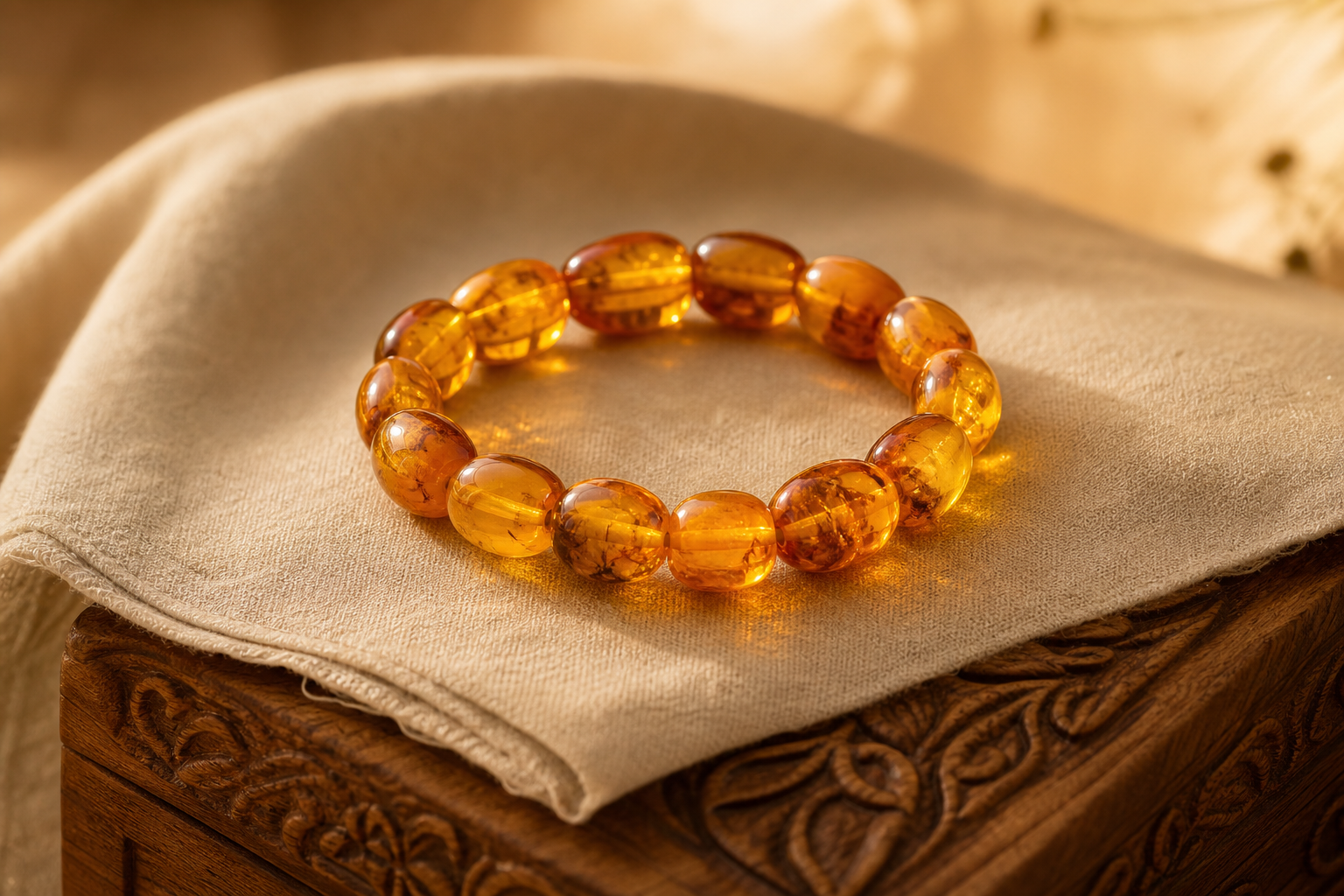 Amber bracelet visual.